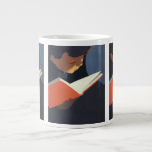 Grande Tasse Enfant d'époque lisant un livre de la bibliothèque