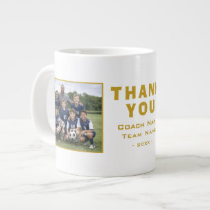 Grande Tasse Entraîneur de Football Merci Photo d'Équipe