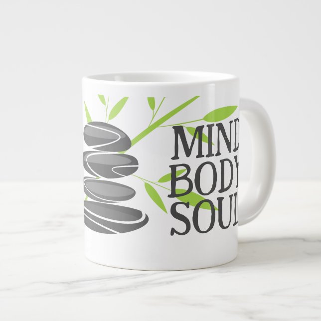 Grande Tasse Esprit âme zen cailloux et bambou (Devant droit)