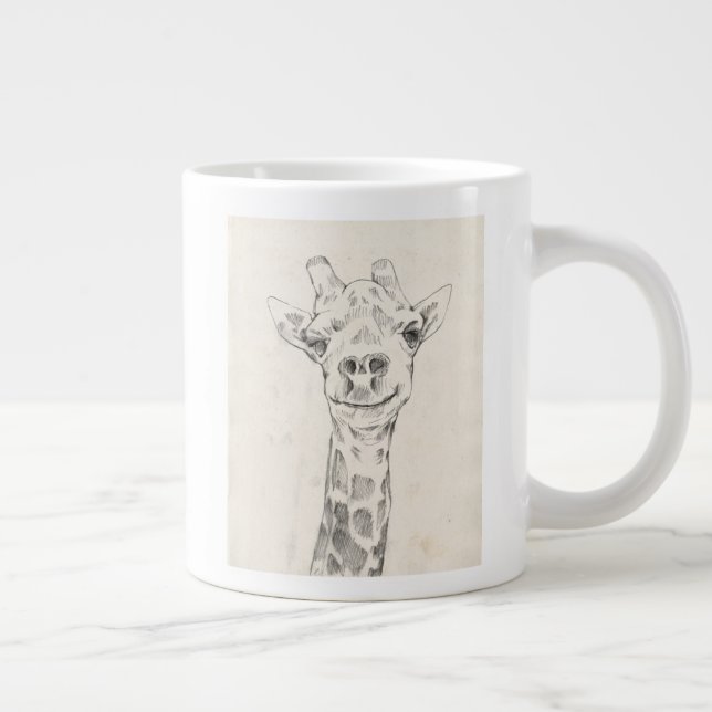 Grande Tasse Esquisse de portrait de Giraffe (Droite)