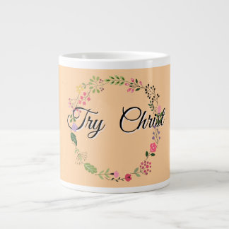 Grande Tasse Essayez Christ Floral Peach Chrétien