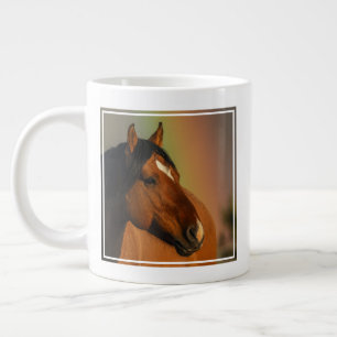 Grande Tasse Étalon sauvage, Lumière dorée et Arc-en-ciel