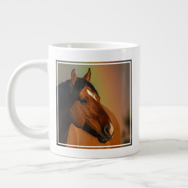 Grande Tasse Étalon sauvage, Lumière dorée et Arc-en-ciel (Gauche)
