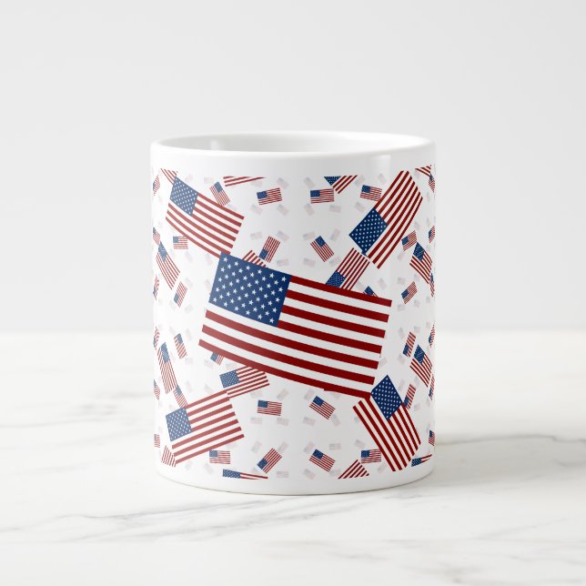 Grande Tasse États-Unis Drapeau en calques Askew (Devant)