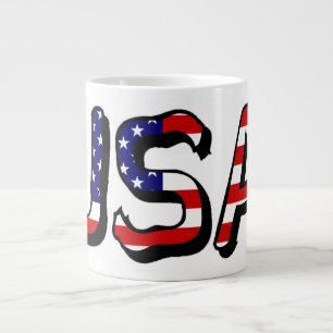 Grande Tasse États-Unis superposés au drapeau américain Jumb