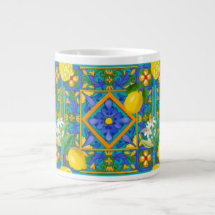 Grande Tasse Été, Carreaux siciliens, agrumes, oranges, majol
