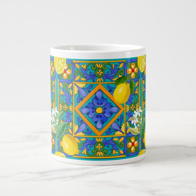 Grande Tasse Été, Carreaux siciliens, agrumes, oranges, majolic (Devant)