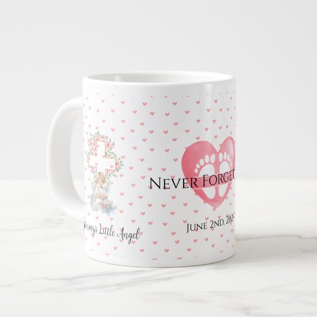 Grande Tasse Eternal Hearts-Angel Baby Memorial Photo Mug 20oz (Devant gauche)