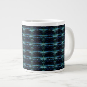 Grande Tasse Etoiles arc-en-ciel bleu vert, Motif Artdeco