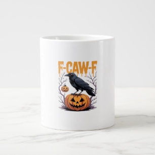Grande Tasse F-Caw-F Classique Tee Halloween Corbeau Citrouille