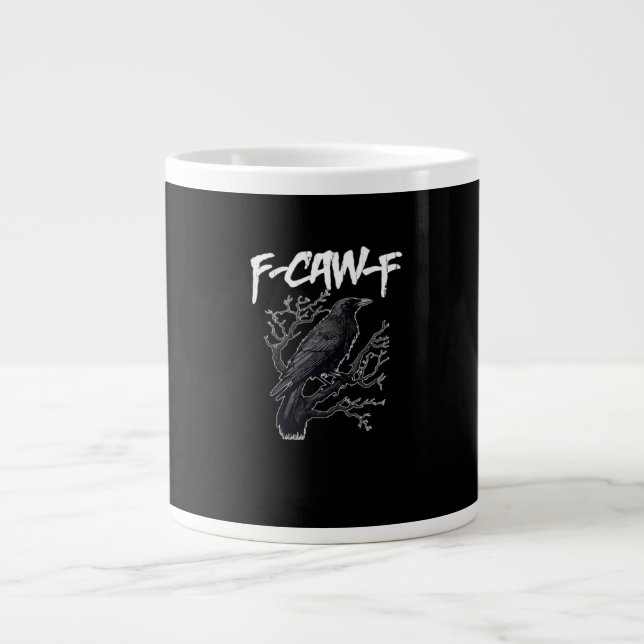 Grande Tasse F-Caw-F Funny Crow Minimal Clean (Devant)