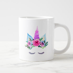 Grande Tasse Face de licorne magique mignonne