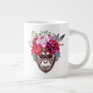 Grande Tasse Face de singe de fleurs
