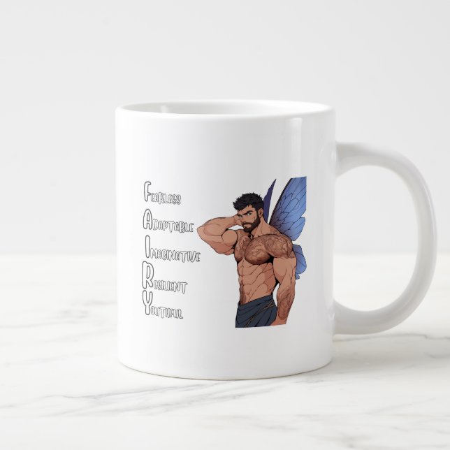Grande Tasse FAIRY, Mug Acrostique Fairy Musculaire Homme (Droite)