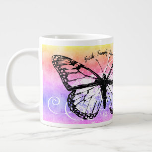 Grande Tasse Famille des amis de la famille des papillons Monog