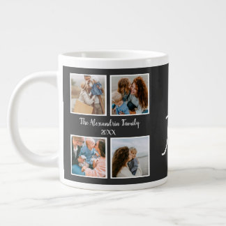 Grande Tasse Famille personnalisée 4 photo collage modèle