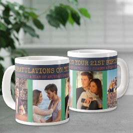 Grande Tasse Félicitations 21e anniversaire 4 Photo