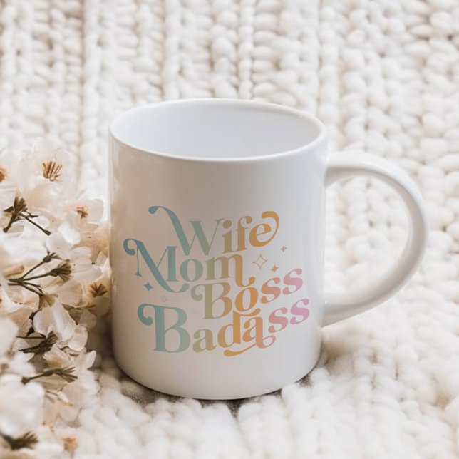 Grande Tasse Femme Maman Boss Badass Drôle Sarcastique Fête des (Wife Mom Boss Badass Funny Sarcastic Mother's Day Giant Coffee Mug)