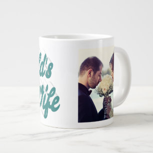 Grande Tasse Femme Photo texte vert Giant Café Mug