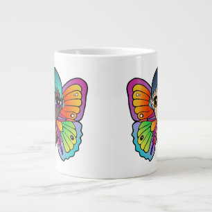 Grande Tasse Fermer la femme avec papillon ailes spécialité Mug