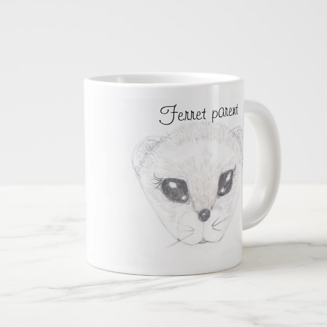 Grande Tasse Ferret Dessin Jumbo Mug (Devant droit)