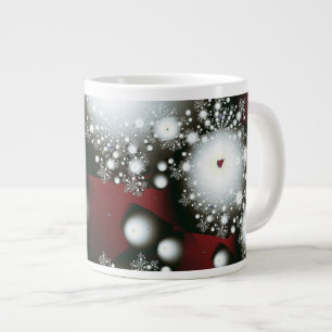 Grande Tasse Festif 2 Snowflakes Art Fractal fin