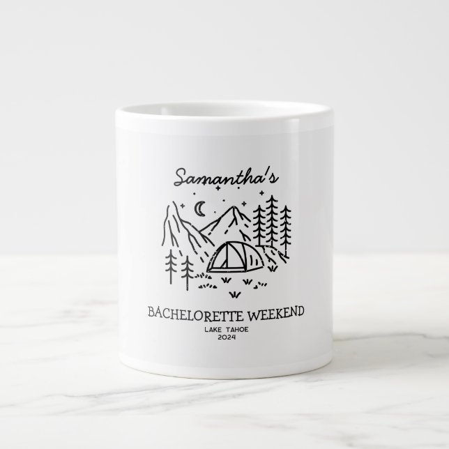 Grande Tasse Fête de Bachelorette de Camping Simple Moderne dan (Devant)