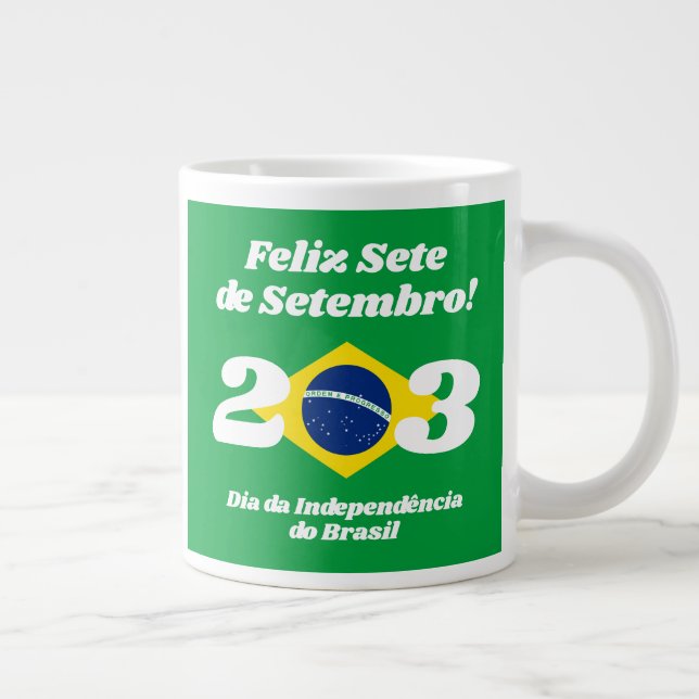 Grande Tasse Fête de l'Indépendance de Sete de Setembro Drapeau (Droite)