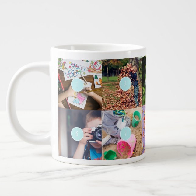 Grande Tasse Fête des mères 10 Photos Collage Mug (Gauche)