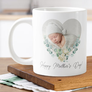 Grande Tasse Fête des mères 2 Photo Coeur floral