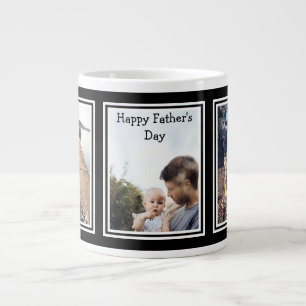 Grande Tasse Fête des pères moderne Black 3 Photo Happy