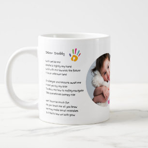 Grande Tasse Fête des pères Papa POEM Tiens ma main Papa Photo 