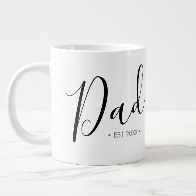 Grande Tasse Fête des pères Script papa personnalisé (Gauche)