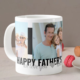Grande Tasse Fête des pères We Love You 3 Photo Bold Black