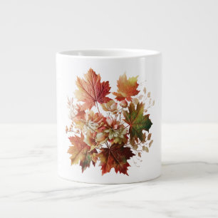 Grande Tasse Feuilles et fleurs d'automne en bouquet d'automne