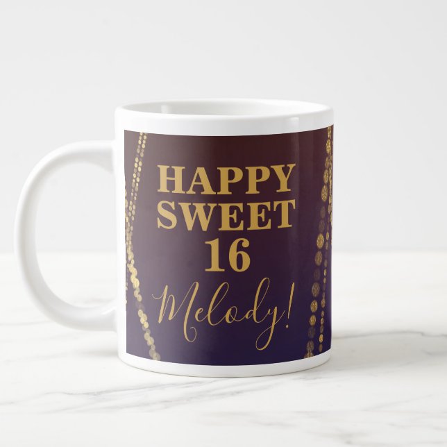 Grande Tasse Fille Bordeaux Rouge Bourgogne Glam Sweet 16 Anniv (Gauche)