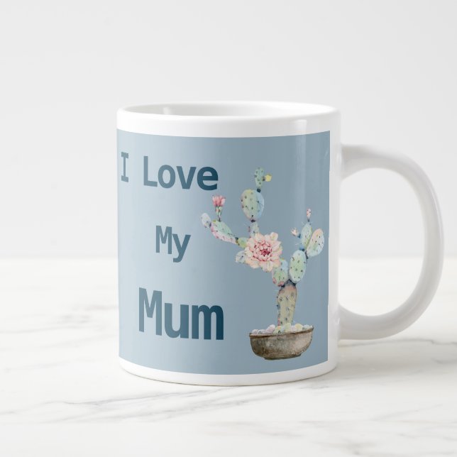 Grande Tasse Fille branchée J'aime ma maman (Droite)