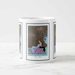 Grande Tasse Fireworks Art déco vintage Le Feu, George Barbier