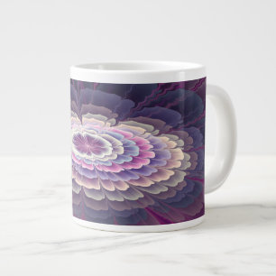 Grande Tasse Fleur frappante abstraite fractale couleur rose
