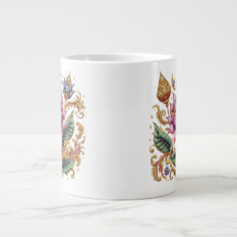 Grande Tasse Fleur Motif Thaïlandais
