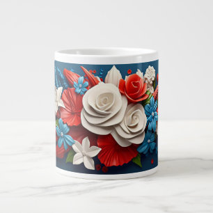 Grande Tasse Fleurs 3D vibrantes