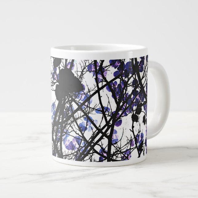 Grande Tasse Fleurs bleues sur le art numérique de concept d'ar (Devant droit)