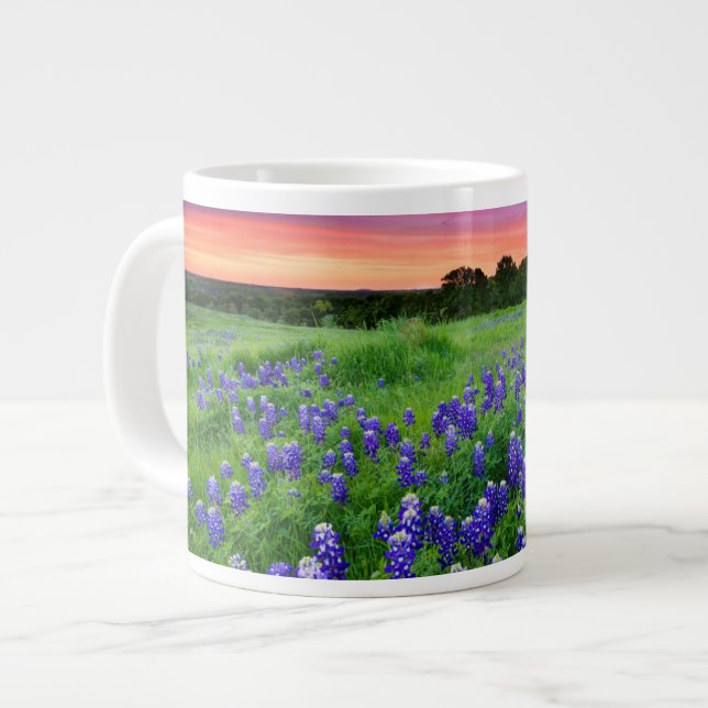 Grande Tasse Fleurs | Bluebonnets à Sunset Texas (Devant gauche)