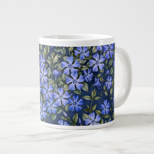 Grande Tasse Fleurs charmantes de pervenche dispersées bleu pro