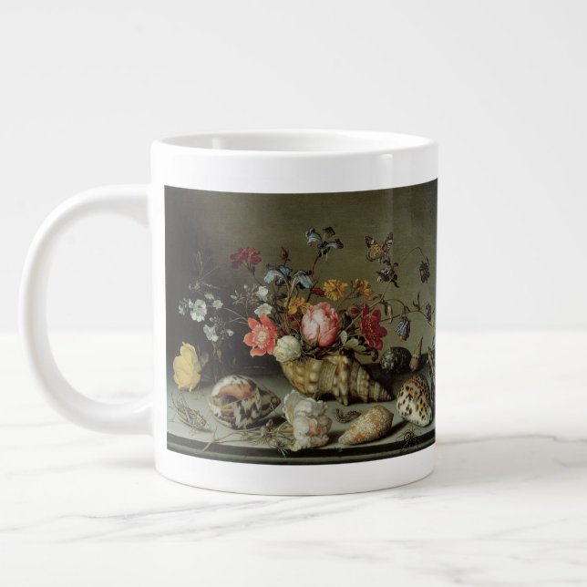 Grande Tasse Fleurs, coquilles et insectes Balthasar van der As (Gauche)