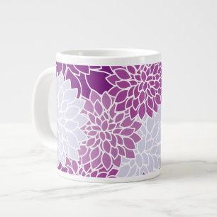 Grande Tasse Fleurs Dahlia, Motif De Fleurs, Dahlia Violet