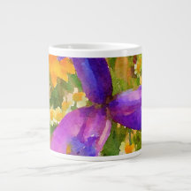 Fleurs de printemps d'aquarelle gaie Jumbo Mug