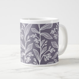 Grande Tasse Fleurs et feuilles botaniques de lavande violette