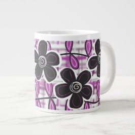 Grande Tasse Fleurs noires et violettes Jumbo Mug