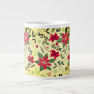 Grande Tasse Fleurs rouges de Noël Motif-11600